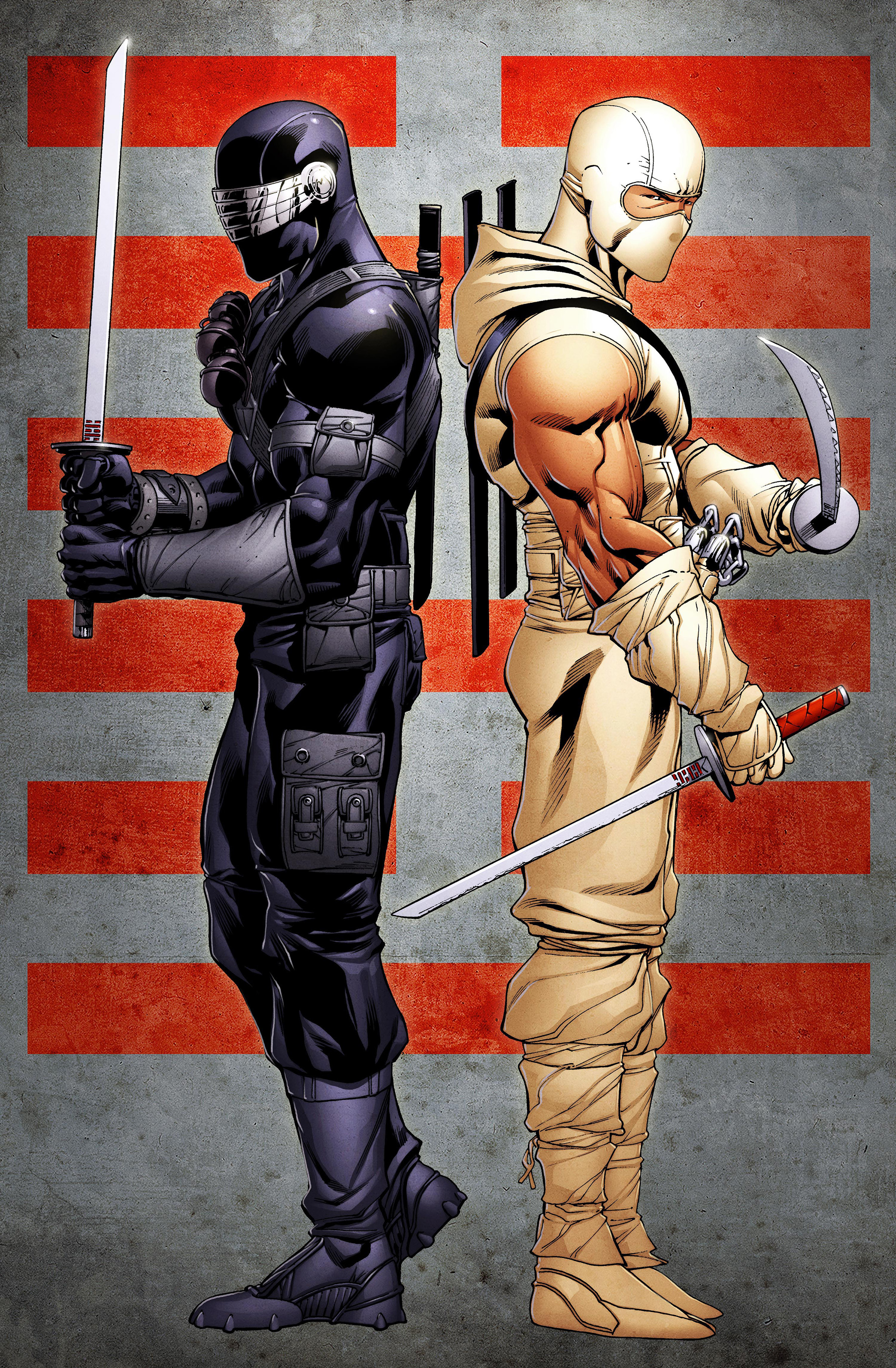 Snake Eyes and Storm Shadow Pinup by Robert Atkins